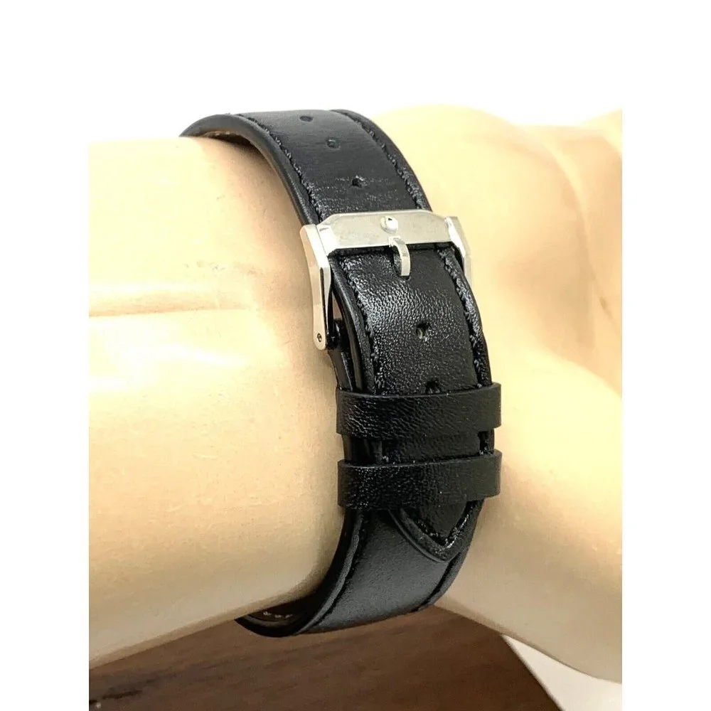 Movado Men's Watch 0607270 Museum Swiss Quartz Blue Dial Black Leather B…